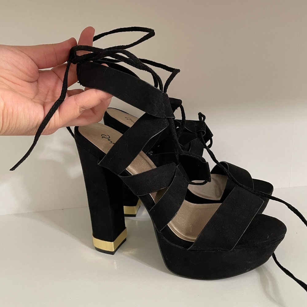 Black with gold detail heels